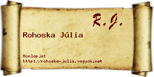 Rohoska Júlia névjegykártya